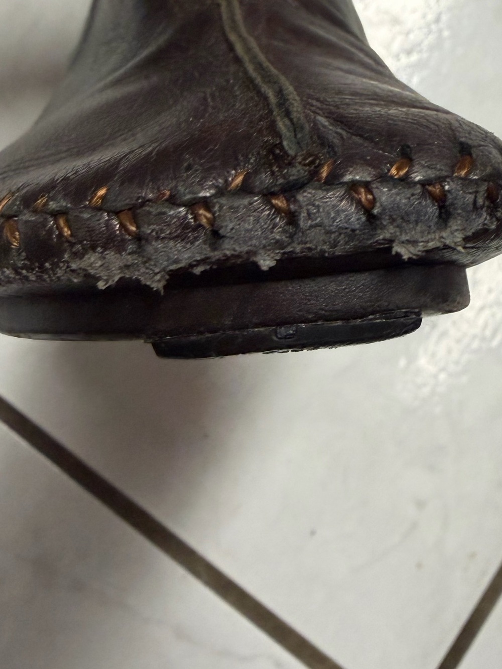 Donald J Pliner Brown Leather Zip Slip On Witchy Dark Academia Minimalist - Picture 15 of 15